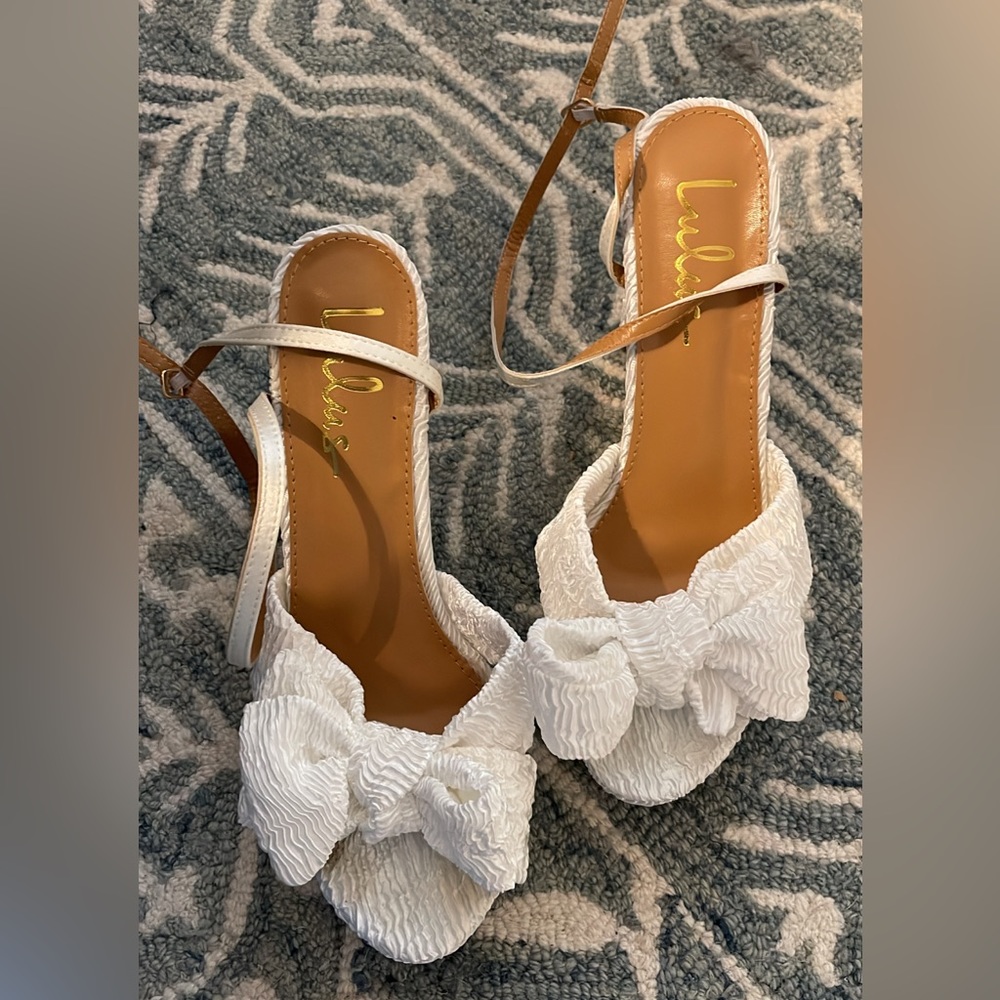 Lulus Lilsa Bow Platform Heels